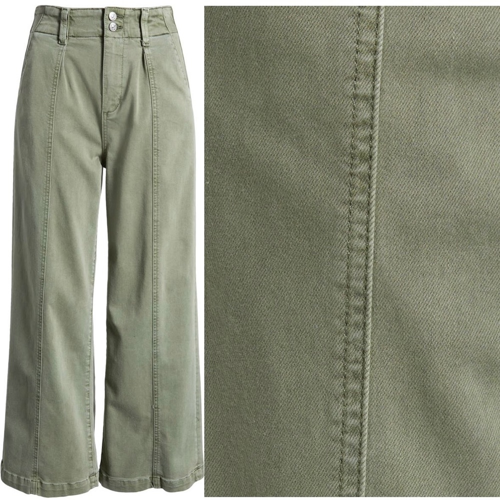 Olive green twill pant